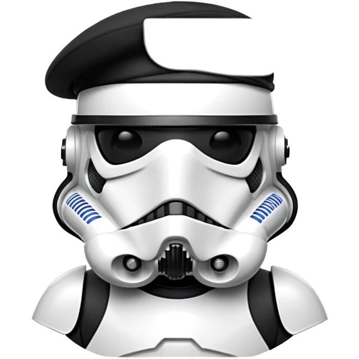 Stormtrooper wearing black beret emoji