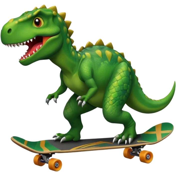 Dinosaur on a skateboard emoji