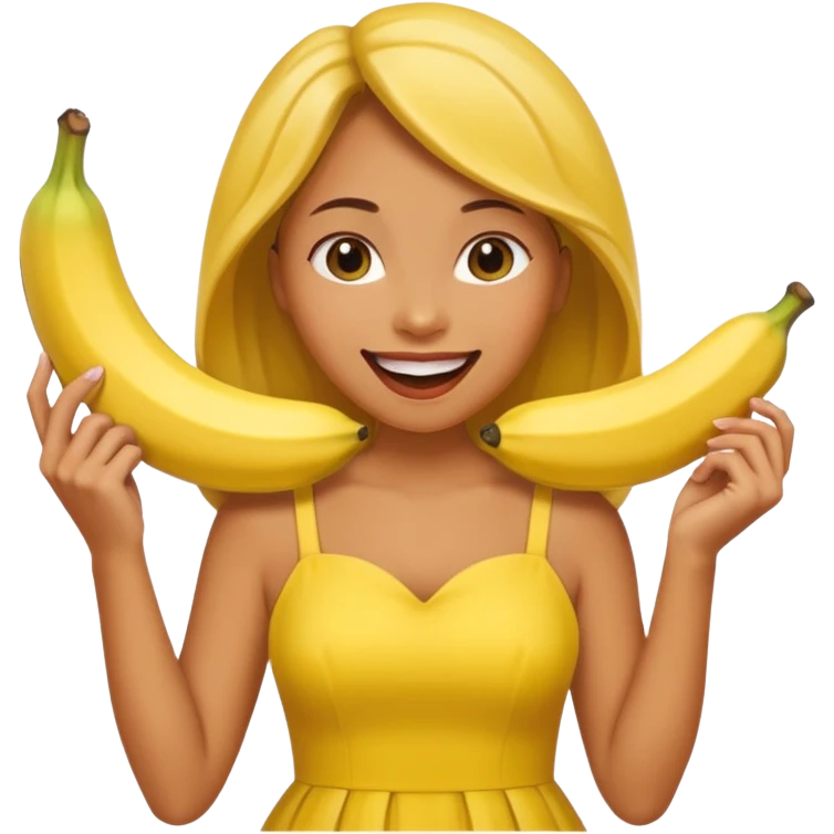 woman with a banana inside her mouth emoji