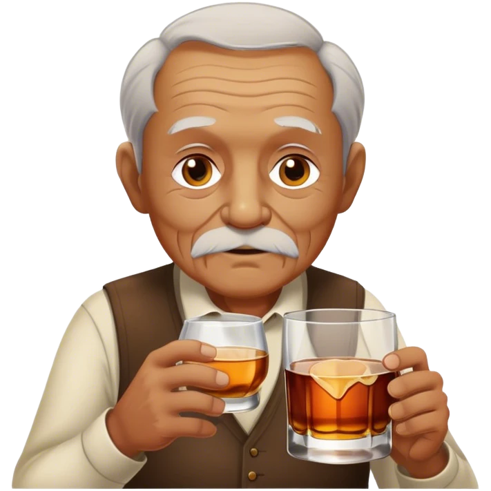 Old man, drinking whiskey emoji