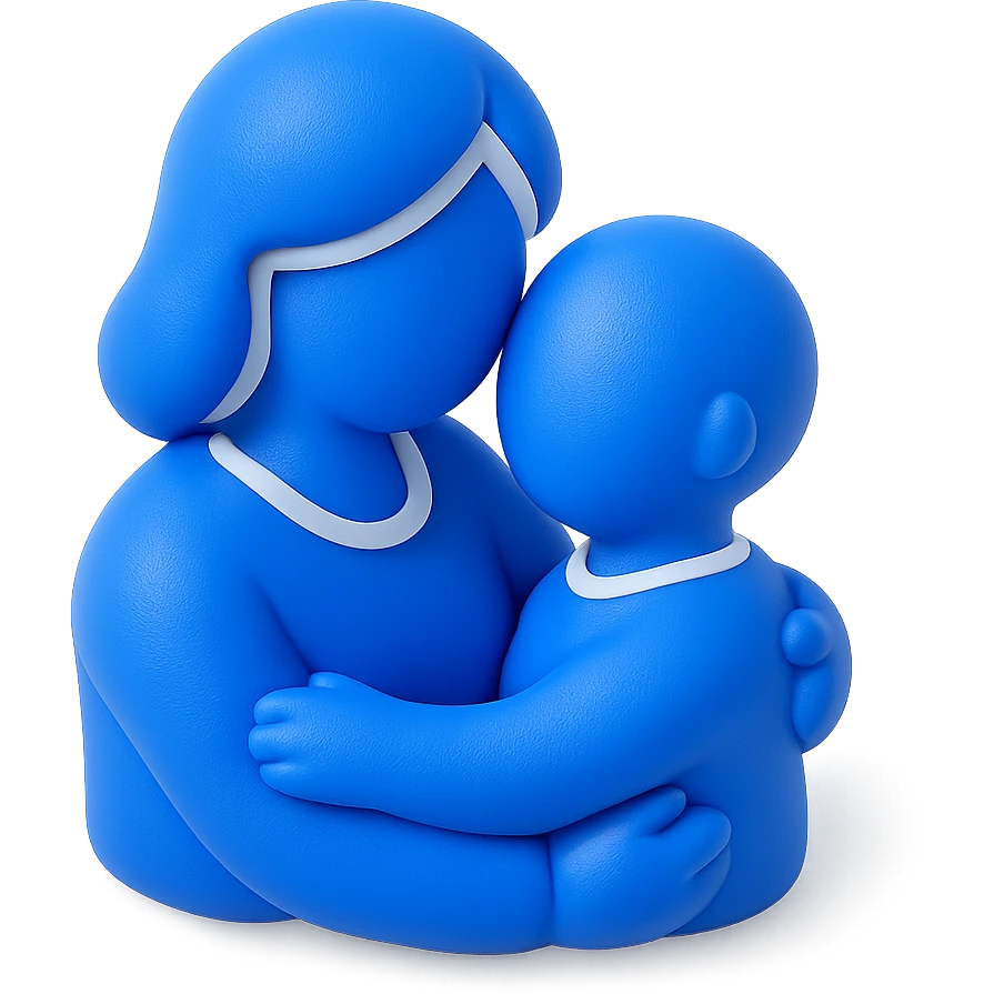 mother and son hugging figures emoji