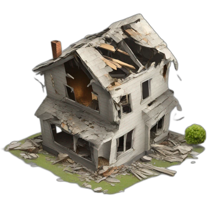 destroyed house emoji