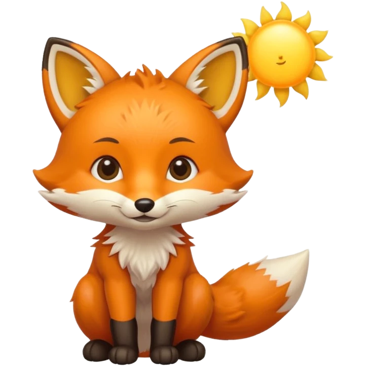 Baby fox carrying a sun in it’s arms ☀️🦊 emoji
