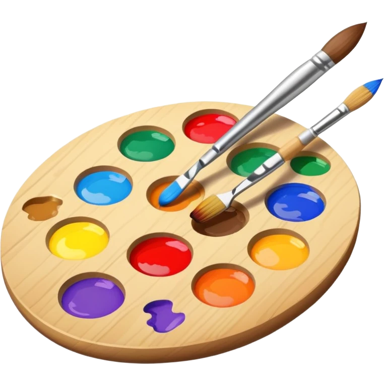 art palette with paintbrush emoji