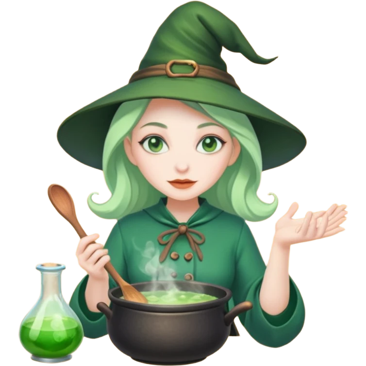 green witch cooking potion emoji