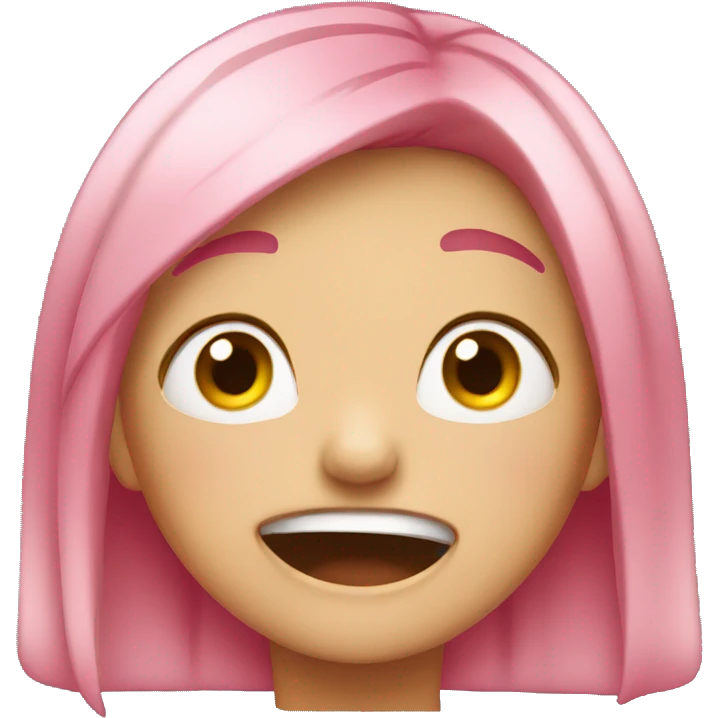 Pink hair girl crying laughing emoji emoji