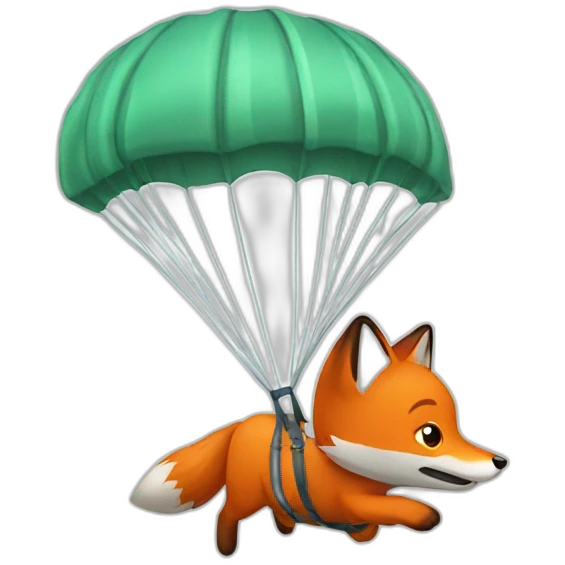 Fox parachute emoji