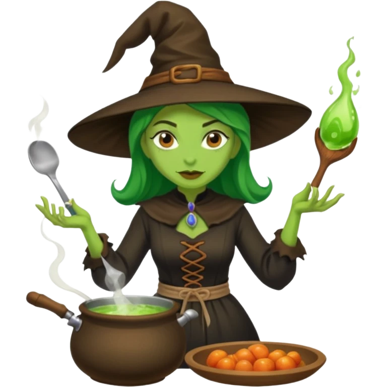 green witch cooking potion emoji