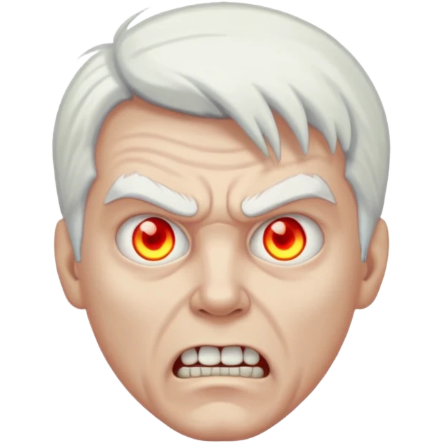 male angry poltergeist white hair emoji