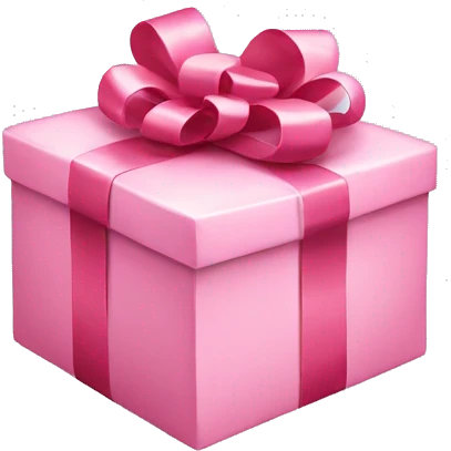 Christmas gift with pink wrapping and white bow emoji