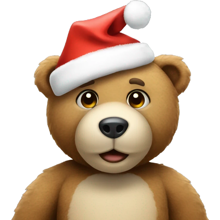teddy bear with christmas hat emoji