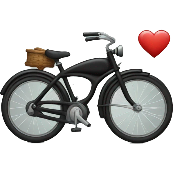 A black bike with a heart emoji