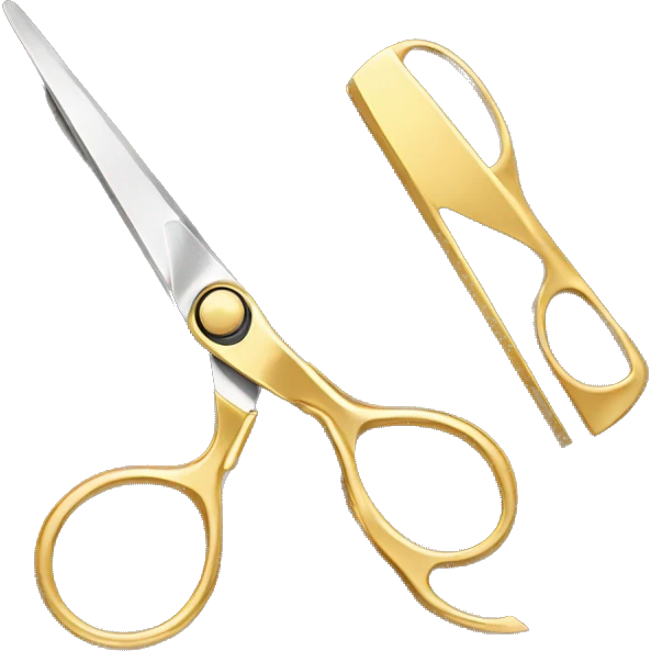 hair cutting shears gold emoji