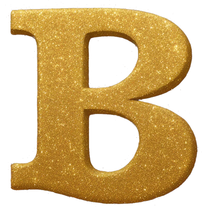 Golden glitter letter b emoji