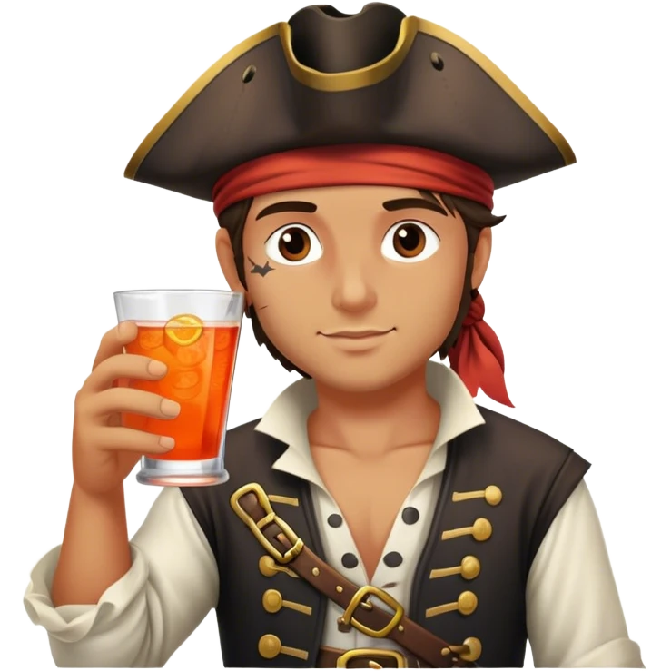 a young pirate drinking aperol emoji