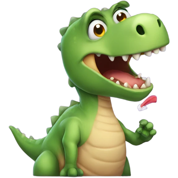 sad dinosaur blowing a kiss emoji