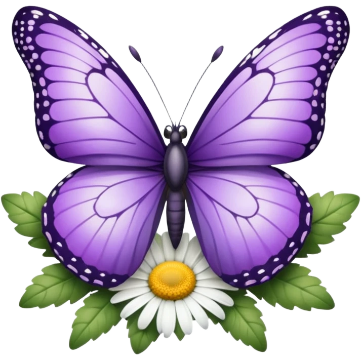 purple butterfly on a daisy  emoji