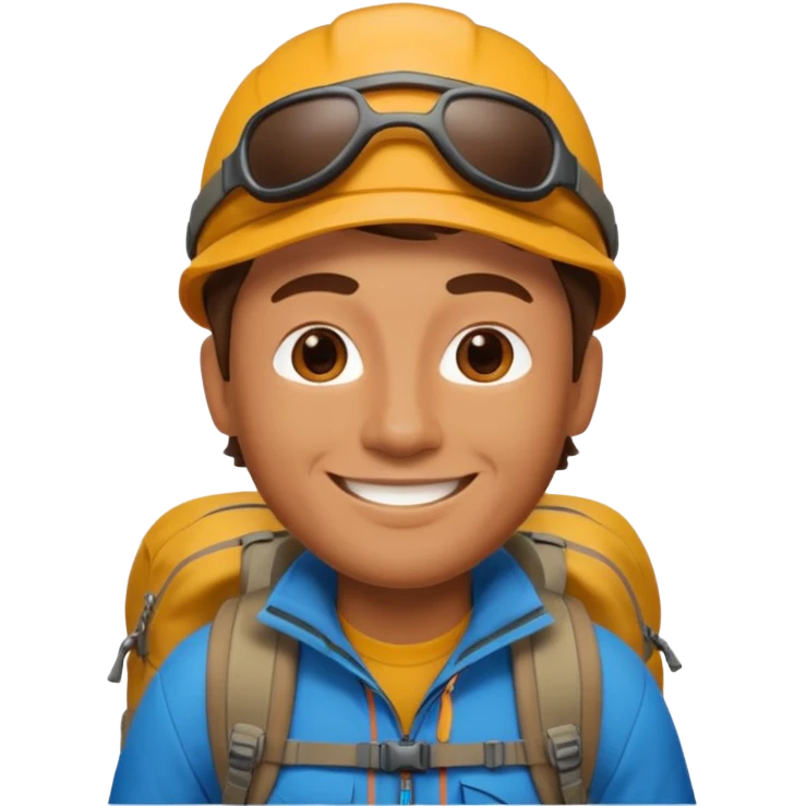 memoji face iphone: men hiking emoji