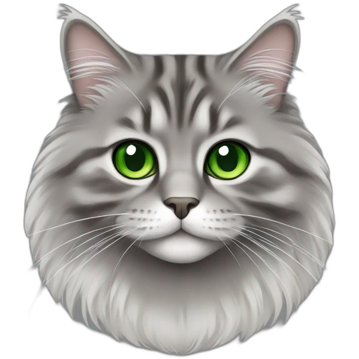 gray-siberian-cat-with-green-eyes emoji