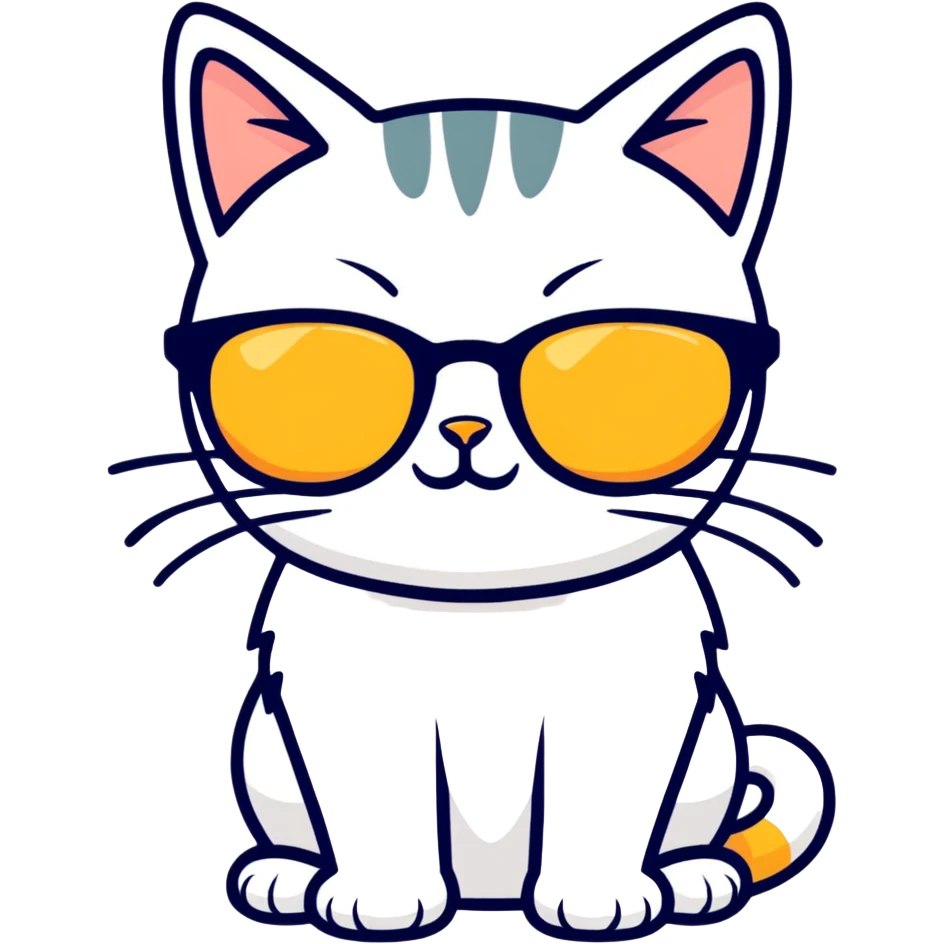 Cat with sunglasses emoji