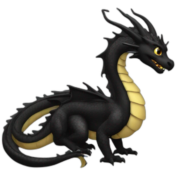 dragon elegant black emoji
