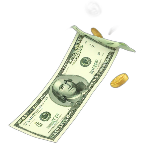 money bill falling from the sky emoji