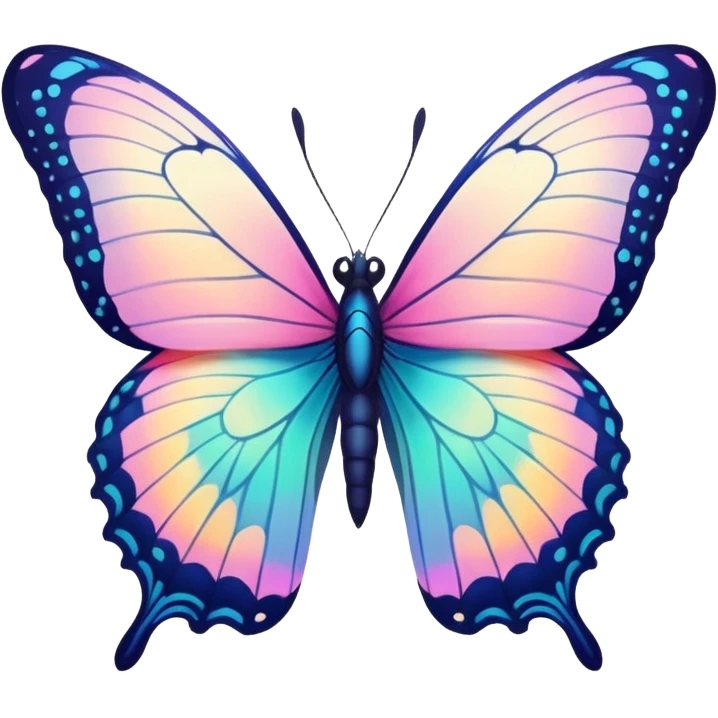 Shiny pastel colorful neon vibrant pale whitish bright Floral exotic tropical butterfly emoji