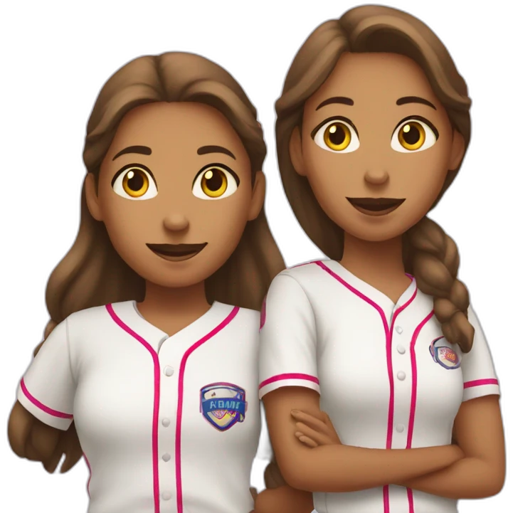 mom and daughter softball team emoji