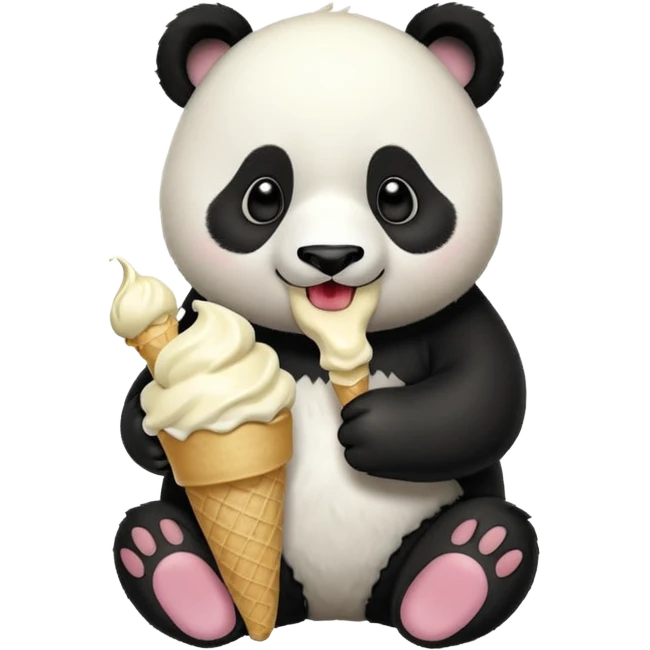 Panda eating ice cream emoji