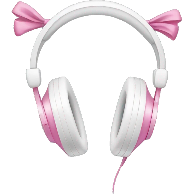 White headphones with pink bows emoji