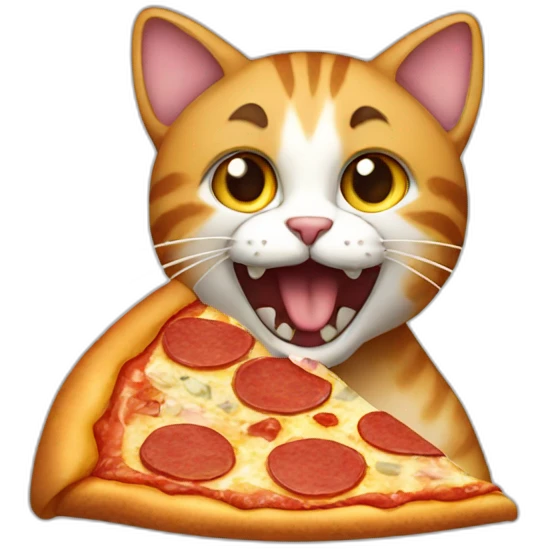 a cat eating pizza emoji