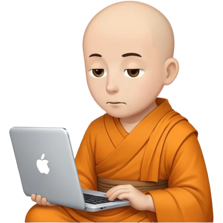monk breathing browsing internet emoji