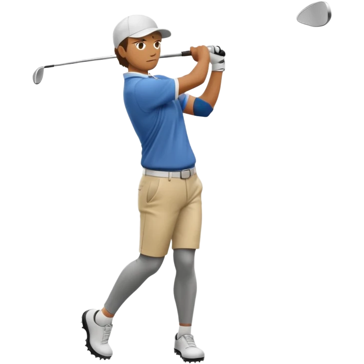 A golfer hitting a slice back view emoji