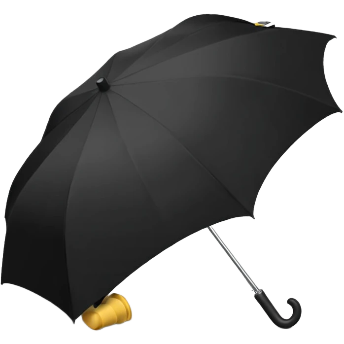 black folding umbrella emoji