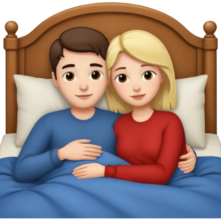 two people cuddling in bed emoji