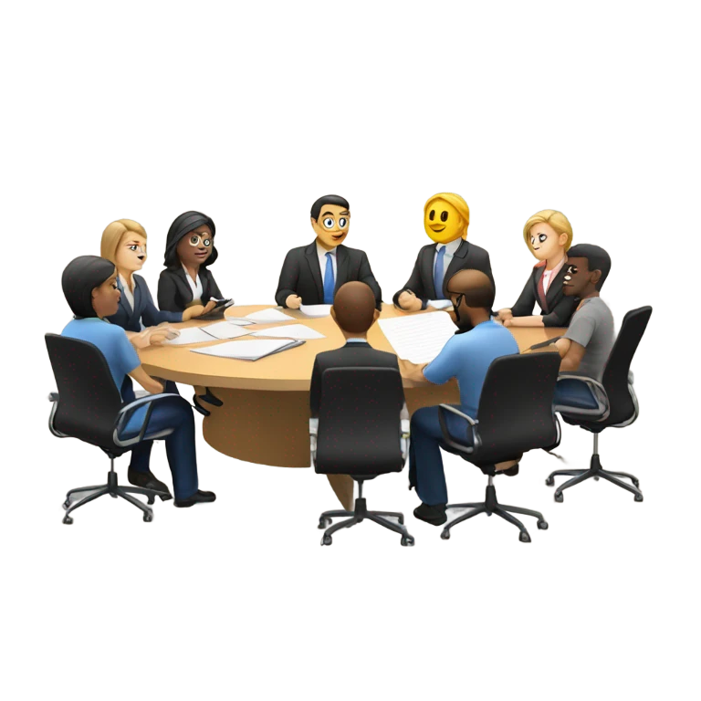 business meeting sitting at a table emoji