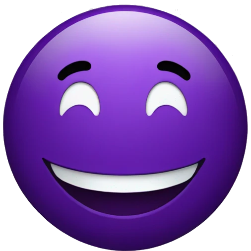 dark purple smiling happy face emoji