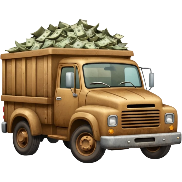 brown truck with money emoji
