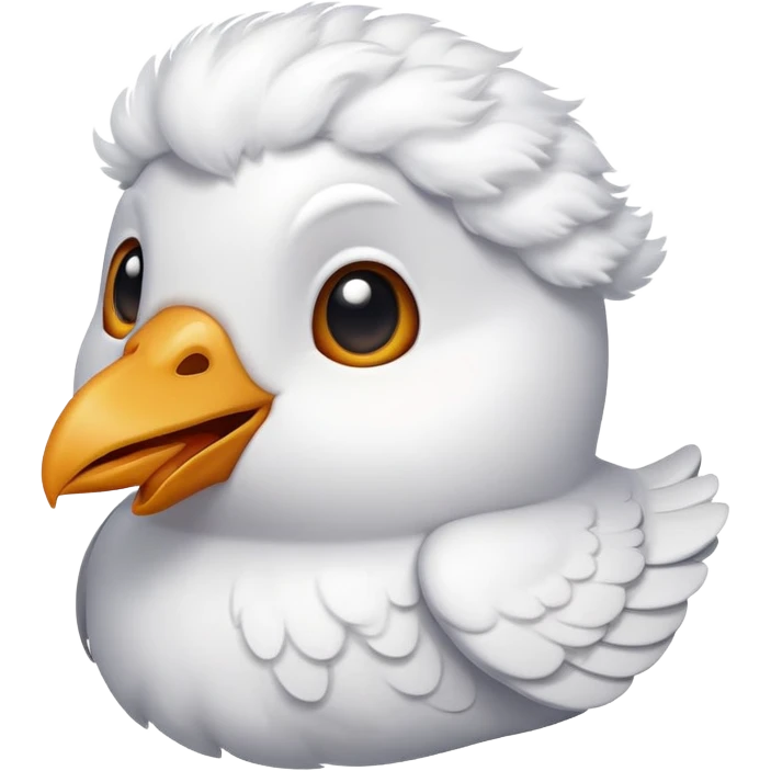 cartoon dove head, novelty emoji, fun expression emoji