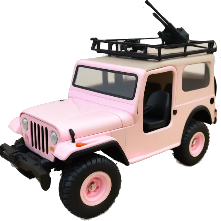 Pale Pink Willy’s  army jeep rc car emoji