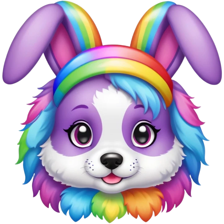 Lisa Frank Easter bunny headband on dog emoji