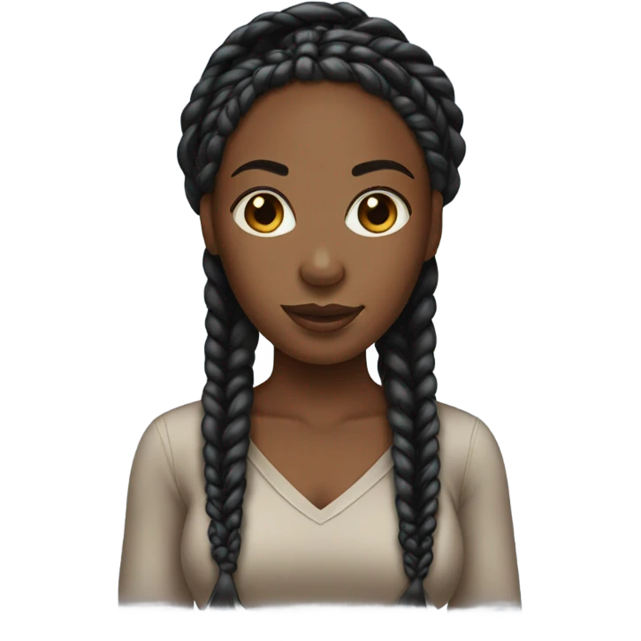 black woman with box braids emoji