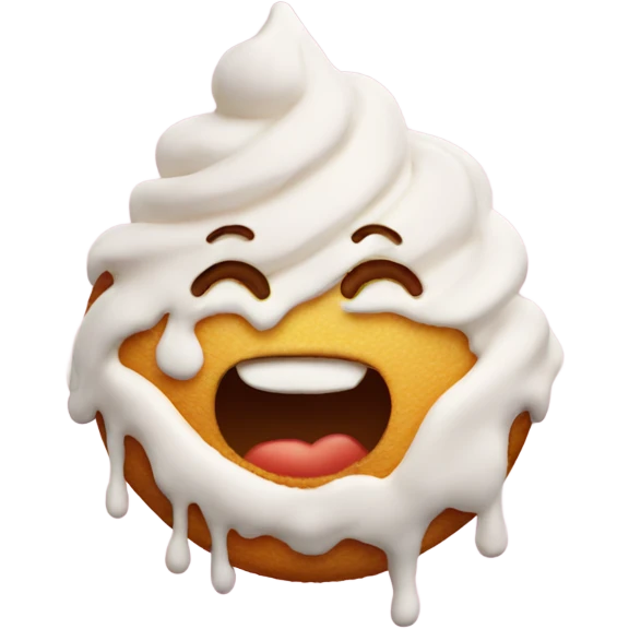 Smiling face covered with frosting emoji