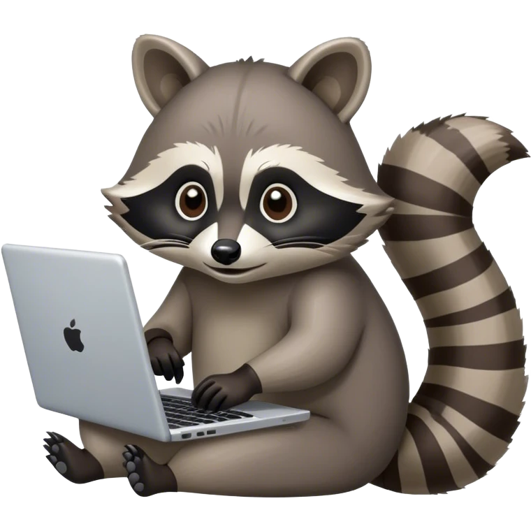 Raccoon on laptop emoji