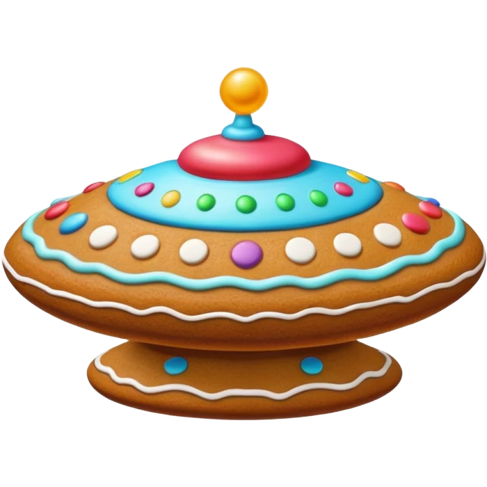 gingerbread in a shape of ufo emoji