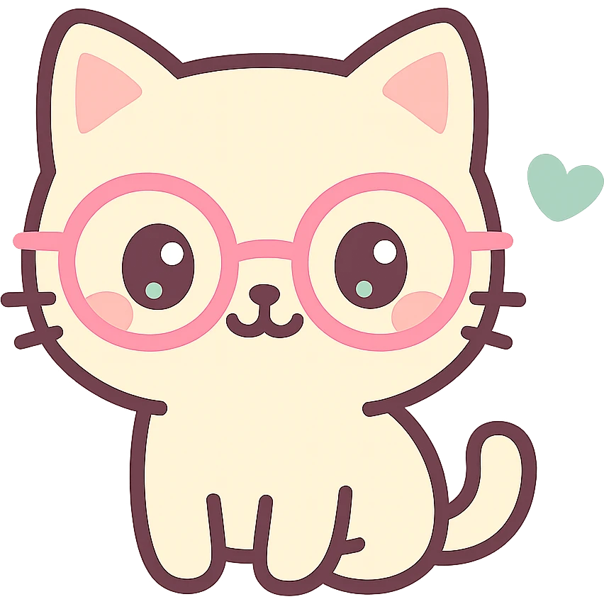 cat in glasses, colorful, vibrant emoji