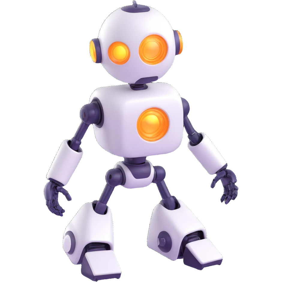 3D robot, shiny and playful emoji