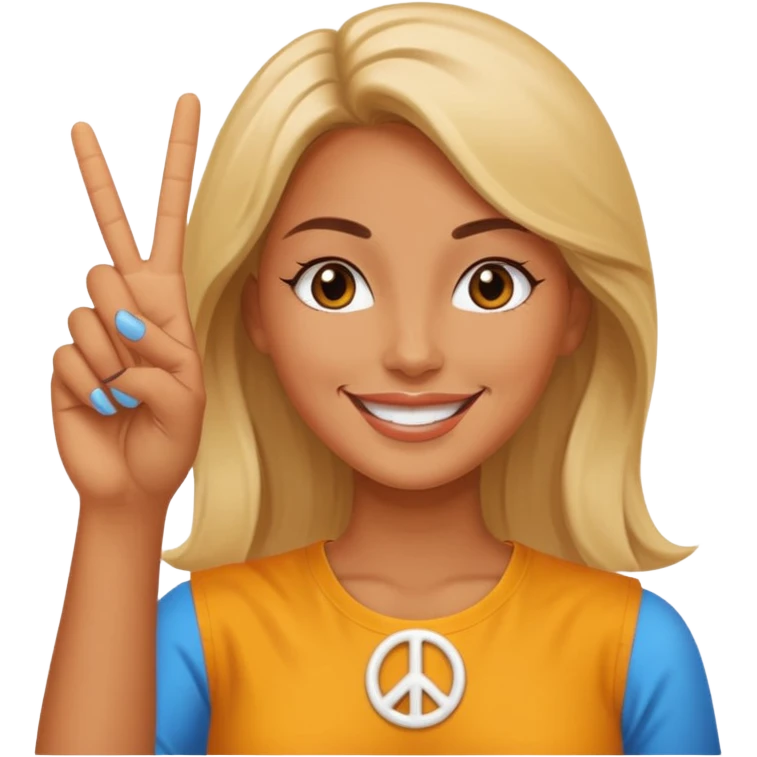 뻔뻔하고 기쎈 여자가 브이하는 모습 emoji