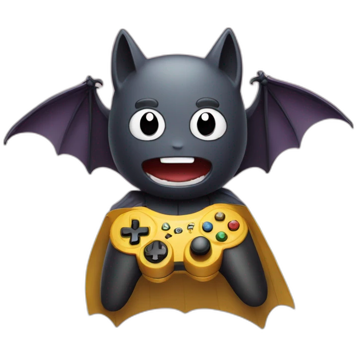 Bat playing video games emoji