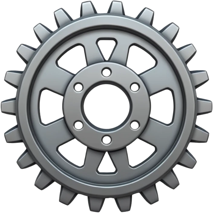 generate a very realistic steel gear emoji